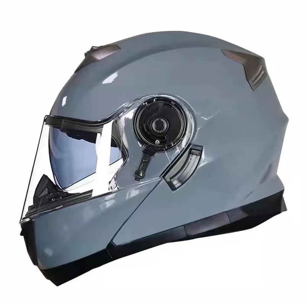 Modulare umkehrbare Motorradhelme Vier Jahreszeiten Warm Erwachsene Double Vision Mirror Männer und Frauen Full Face Safety Helmet Geeignet für Off-Road Commuting Grau XXL Modulare umkehrbare Motorradhelme Vier Jahreszeiten Warm Erwachsene Double Vision Mirror Männer und Frauen Full Face Safety Helmet Geeignet für Off-Road Commuting Grau XXL von 100junzidao