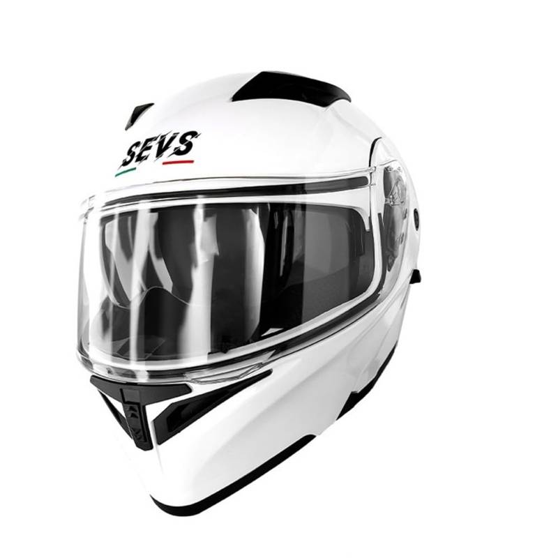 Modularer Motorradhelm Erwachsene Dual Vision Full Face Helm Männer und Frauen Touring Off-Road Freizeitsport Sicherheit Riding Gear DOT Four Seasons Weiß M von 100junzidao