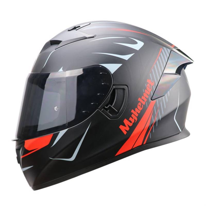 Motorrad Motocross Racing Helme Erwachsene Dual Visor Männer und Frauen Touring Bike Scooter Riding Helm Quantised Design DOT Approved 190° Sichtfeld Rot L von 100junzidao