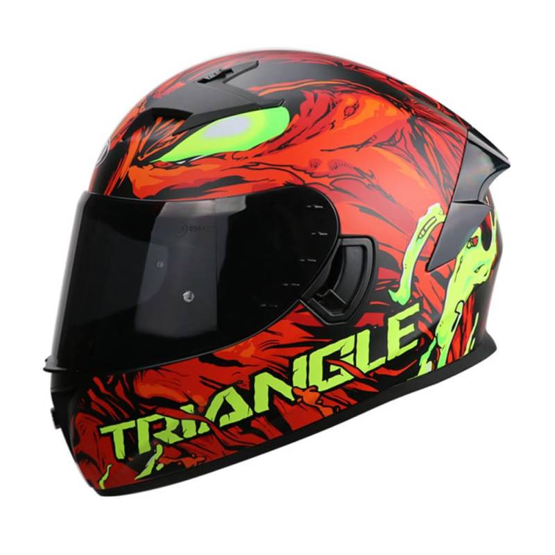 Motorrad Motocross Racing Helme Erwachsene Dual Visor Männer und Frauen Touring Bike Scooter Riding Helm Quantised Design DOT Approved 190° Sichtfeld Rot L von 100junzidao