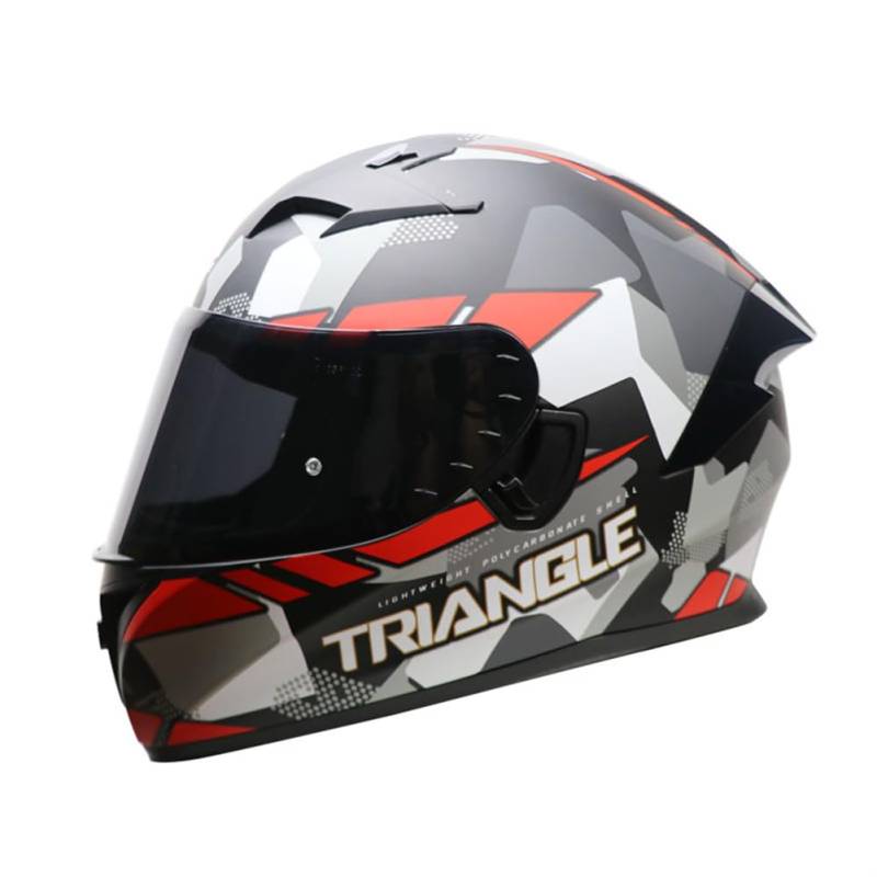 Motorrad Motocross Racing Helme Erwachsene Dual Visor Männer und Frauen Touring Bike Scooter Riding Helm Quantised Design DOT Approved 190° Sichtfeld Rot M von 100junzidao