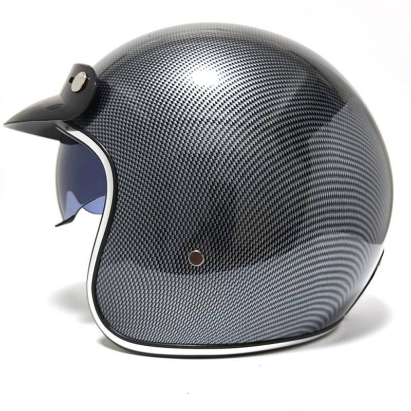 Motorradhelme mit offenem Gesicht Erwachsene mit Krempe Retro Scooter 3/4 Halbhelm mit Innenspiegel Anti-Kratz Anti-uv Schutz Männer und Frauen Urban Commuting Grau XL von 100junzidao