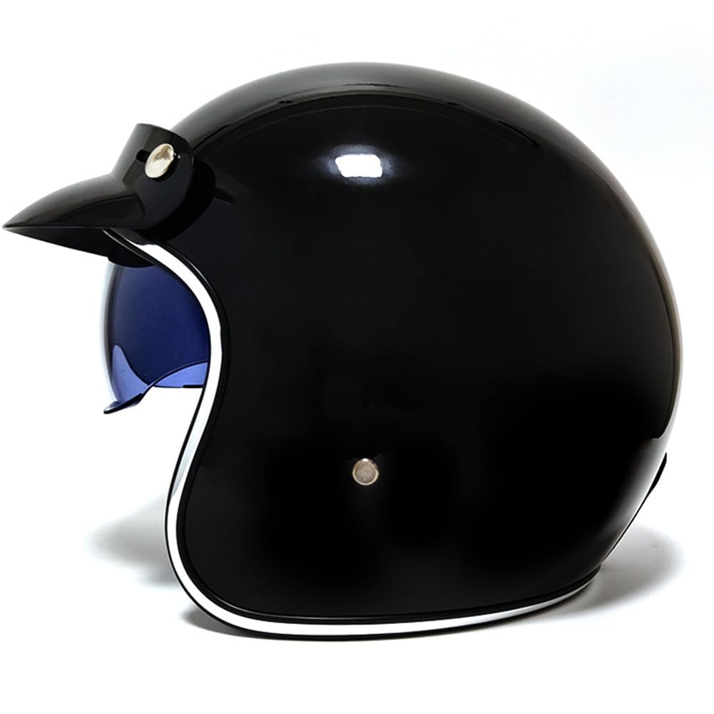 Motorradhelme mit offenem Gesicht Erwachsene mit Krempe Retro Scooter 3/4 Halbhelm mit Innenspiegel Anti-Kratz Anti-uv Schutz Männer und Frauen Urban Commuting Schwarz XXL Motorradhelme mit offenem Gesicht Erwachsene mit Krempe Retro Scooter 3/4 Halbhelm mit Innenspiegel Anti-Kratz Anti-uv Schutz Männer und Frauen Urban Commuting Schwarz XXL von 100junzidao