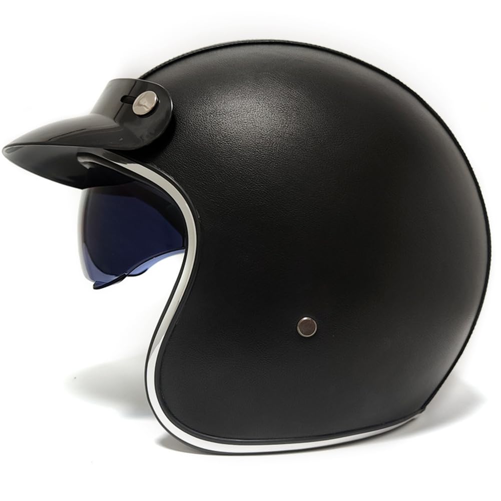 Motorradhelme mit offenem Gesicht Erwachsene mit Krempe Retro Scooter 3/4 Halbhelm mit Innenspiegel Anti-Kratz Anti-uv Schutz Männer und Frauen Urban Commuting Schwarz XXL Motorradhelme mit offenem Gesicht Erwachsene mit Krempe Retro Scooter 3/4 Halbhelm mit Innenspiegel Anti-Kratz Anti-uv Schutz Männer und Frauen Urban Commuting Schwarz XXL von 100junzidao