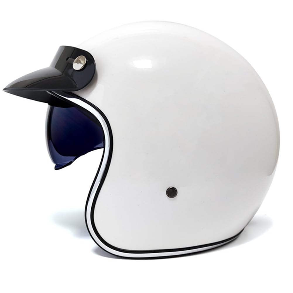 Motorradhelme mit offenem Gesicht Erwachsene mit Krempe Retro Scooter 3/4 Halbhelm mit Innenspiegel Anti-Kratz Anti-uv Schutz Männer und Frauen Urban Commuting Weiß L Motorradhelme mit offenem Gesicht Erwachsene mit Krempe Retro Scooter 3/4 Halbhelm mit Innenspiegel Anti-Kratz Anti-uv Schutz Männer und Frauen Urban Commuting Weiß L von 100junzidao