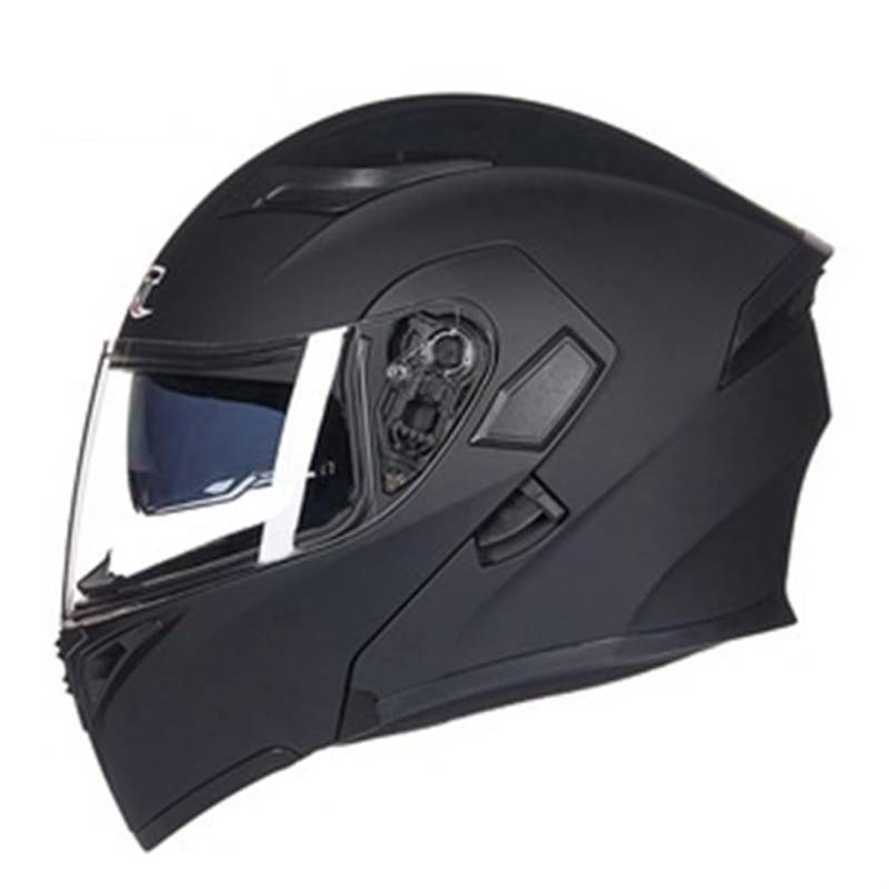 Reversible Motorradhelm Doppelvisier DOT-Zertifiziert Folding Full-face Modular Helme Erwachsene Männer und Frauen Vier Jahreszeiten Sicherheit Lärmreduzierung Schwarz M von 100junzidao