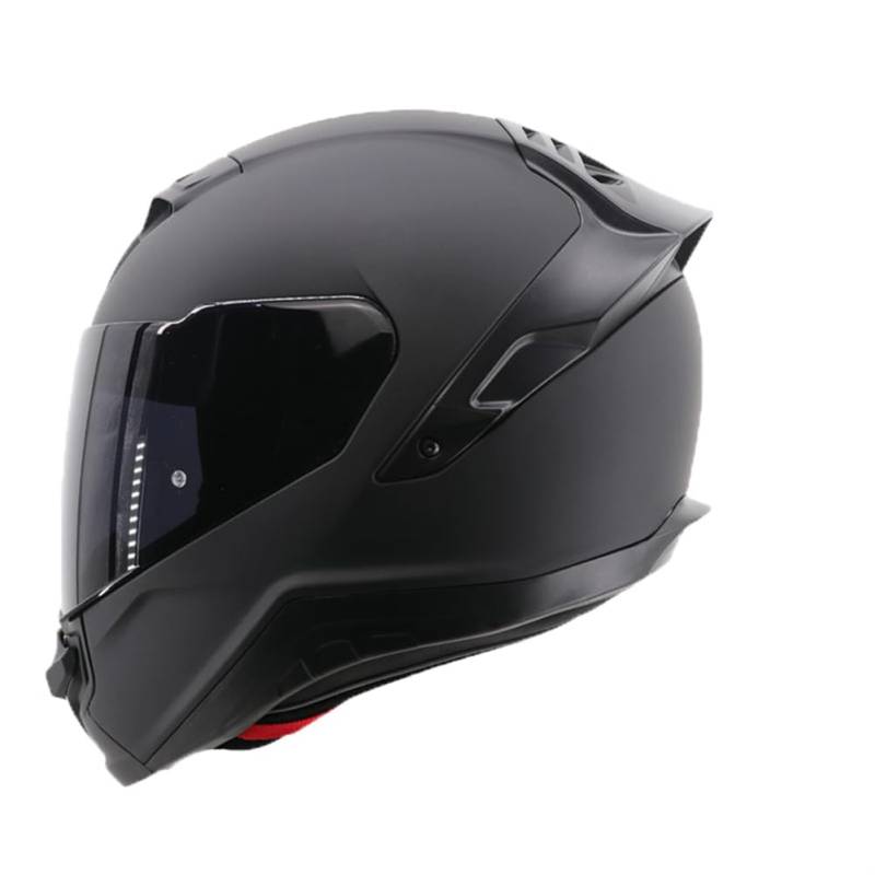 Unisex Full Face Motorradhelme ABS Doppelvisier Tee Spiegel Vier Jahreszeiten Universal Sicherheit Roller Touring Helm Built-in Lens Lightweight Retro Cruiser Gig DOT Schwarz XXL von 100junzidao