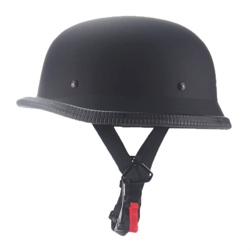 Vintage Motorrad Halbhelm Deutsch Open Skull Helme DOT Zertifiziert Erwachsene Männer und Frauen Fit Scooter Cruiser Off-Road Mountain Bike Schwarz XXL von 100junzidao