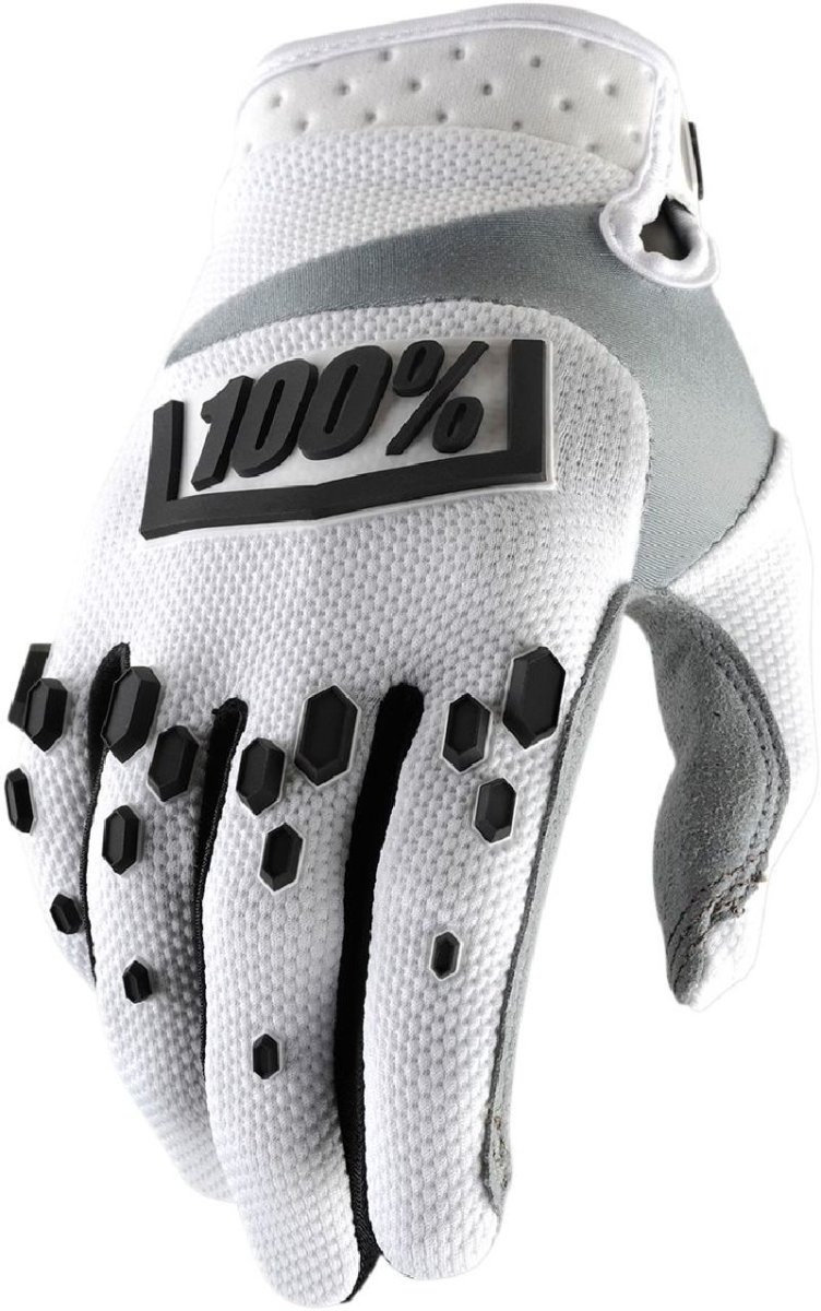 100% gloves AIRMATIC white/black size S von 100percent
