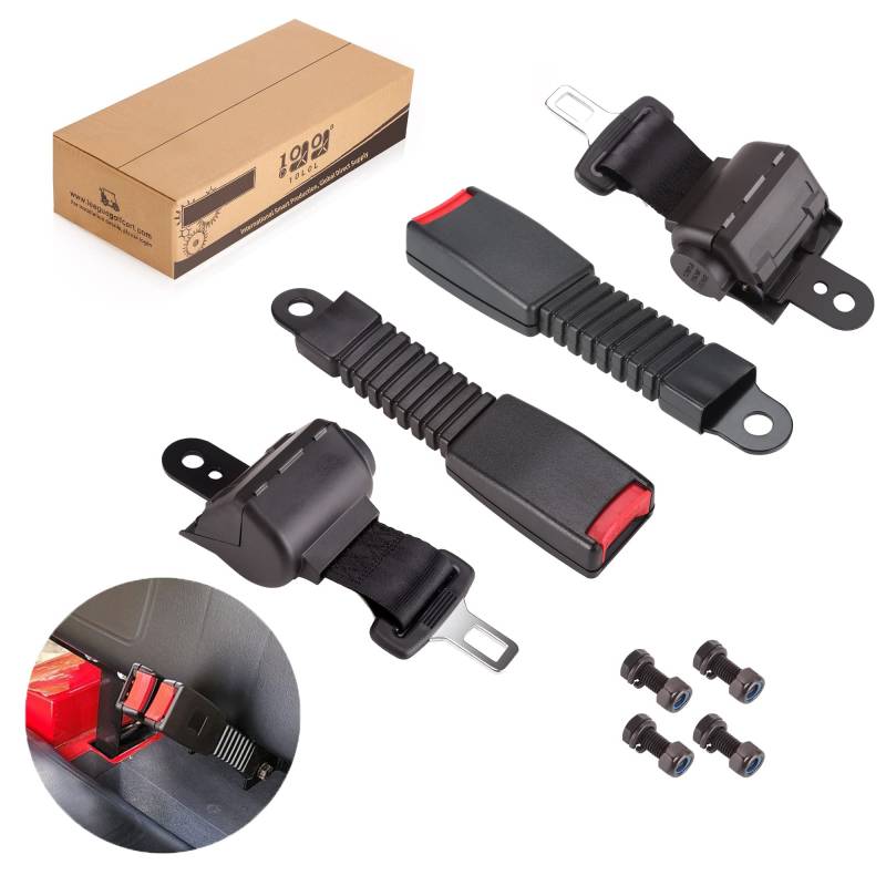 10L0L 2pcs 42 "Universal einziehbare Golfwagen-Sicherheitsgurte vorne hinten Beckengurt-Kit für EZGO Yamaha Club Car Golf Cart von 10L0L