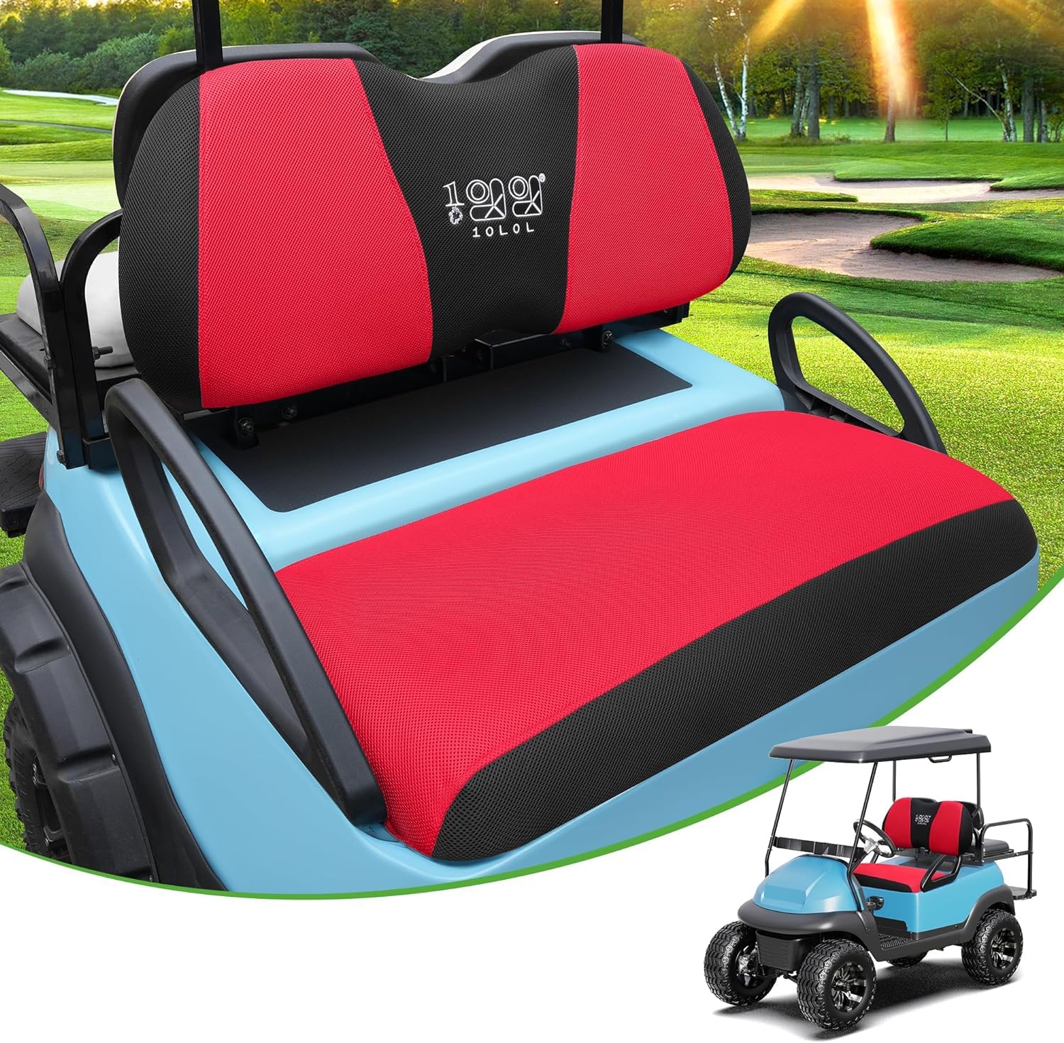 10L0L Golf Cart Sitzbezüge, Einfache Installation atmungsaktiv und waschbar Polyester Golfwagen-Sitzbezüge, universell passendes Zubehör für Club Car DS Precedent und Yamaha von 10L0L