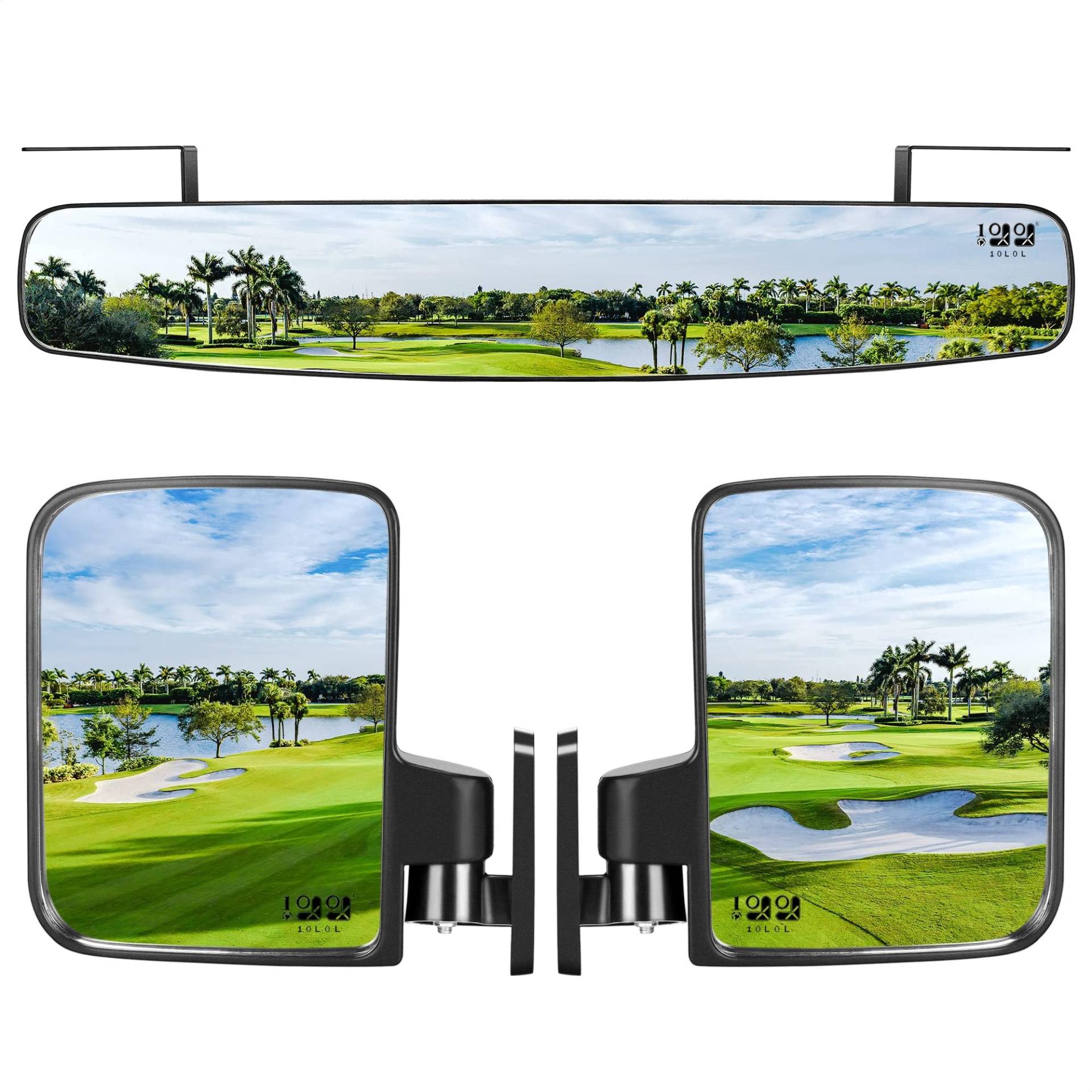 10L0L Universale Golfwagen-Spiegel mit Klappbare Seitenspiegel und Rückspiegel für Yamaha/Club Car DS Precedent/EZGO TXT RXV von 10L0L