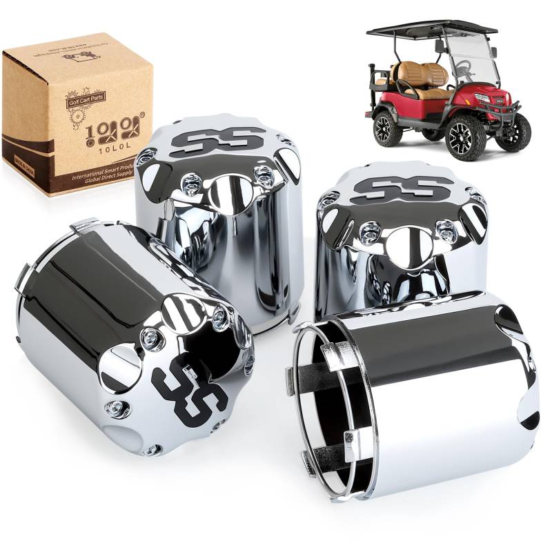 10L0L Universal Golf Cart SS Wheel Center Cap Cover, ITP Push in Style Chrom 8 10 12 Zoll Radmitte Nabenkappe für Yamaha Club Car Ezgo von 10L0L