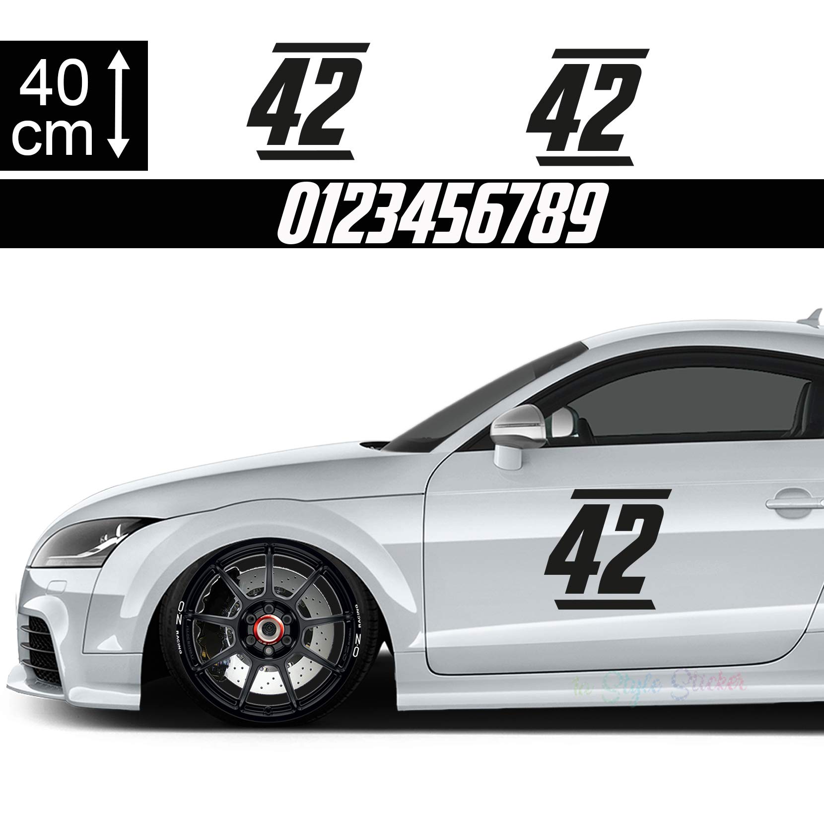 1A Style Sticker Aufkleber Startnummer Auto 40cm Motiv 9, Balken Seitenaufkleber Wunsch-Nummern 1A Style Sticker Aufkleber Startnummer Auto 40cm Motiv 9, Balken Seitenaufkleber Wunsch-Nummern von 1A Style Sticker