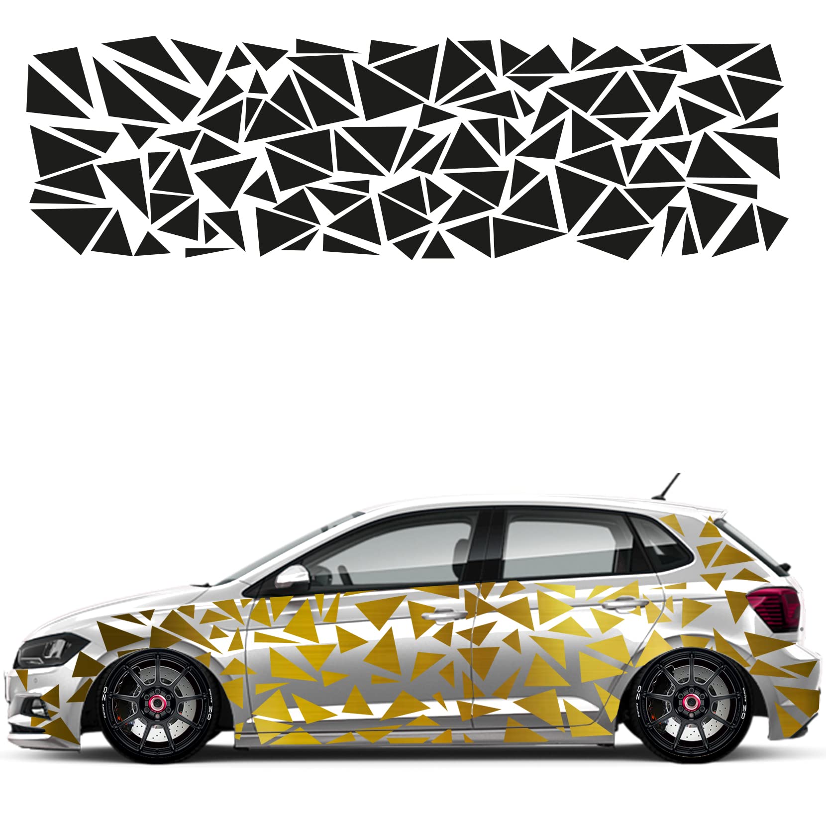 1A Style Sticker Auto Aufkleber Set 109 Teilig Rally Design Autodekor KFZ Seitenaufkleber Tuningset Camper Wohnwagen Premiumfolie (Gold-Metallic) von 1A Style Sticker