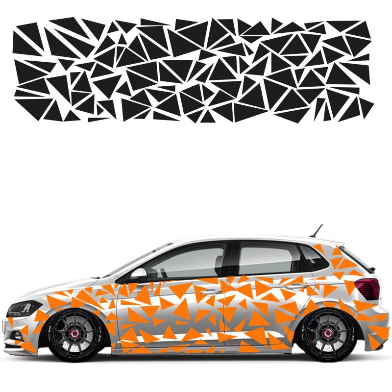 1A Style Sticker Auto Aufkleber Set 109 Teilig Rally Design Autodekor KFZ Seitenaufkleber Tuningset Camper Wohnwagen Premiumfolie (Matt Orange) von 1A Style Sticker