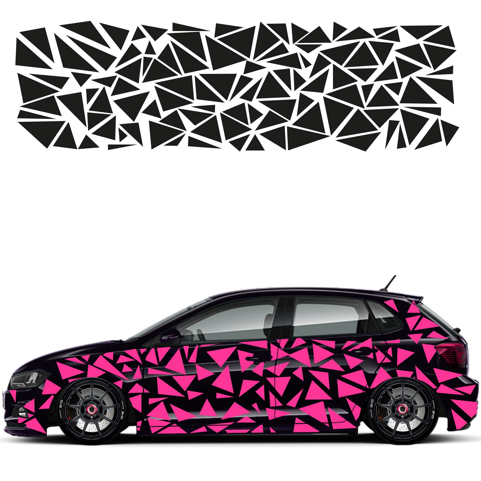 1A Style Sticker Auto Aufkleber Set 109 Teilig Rally Design Autodekor KFZ Seitenaufkleber Tuningset Camper Wohnwagen Premiumfolie (Pink) von 1A Style Sticker