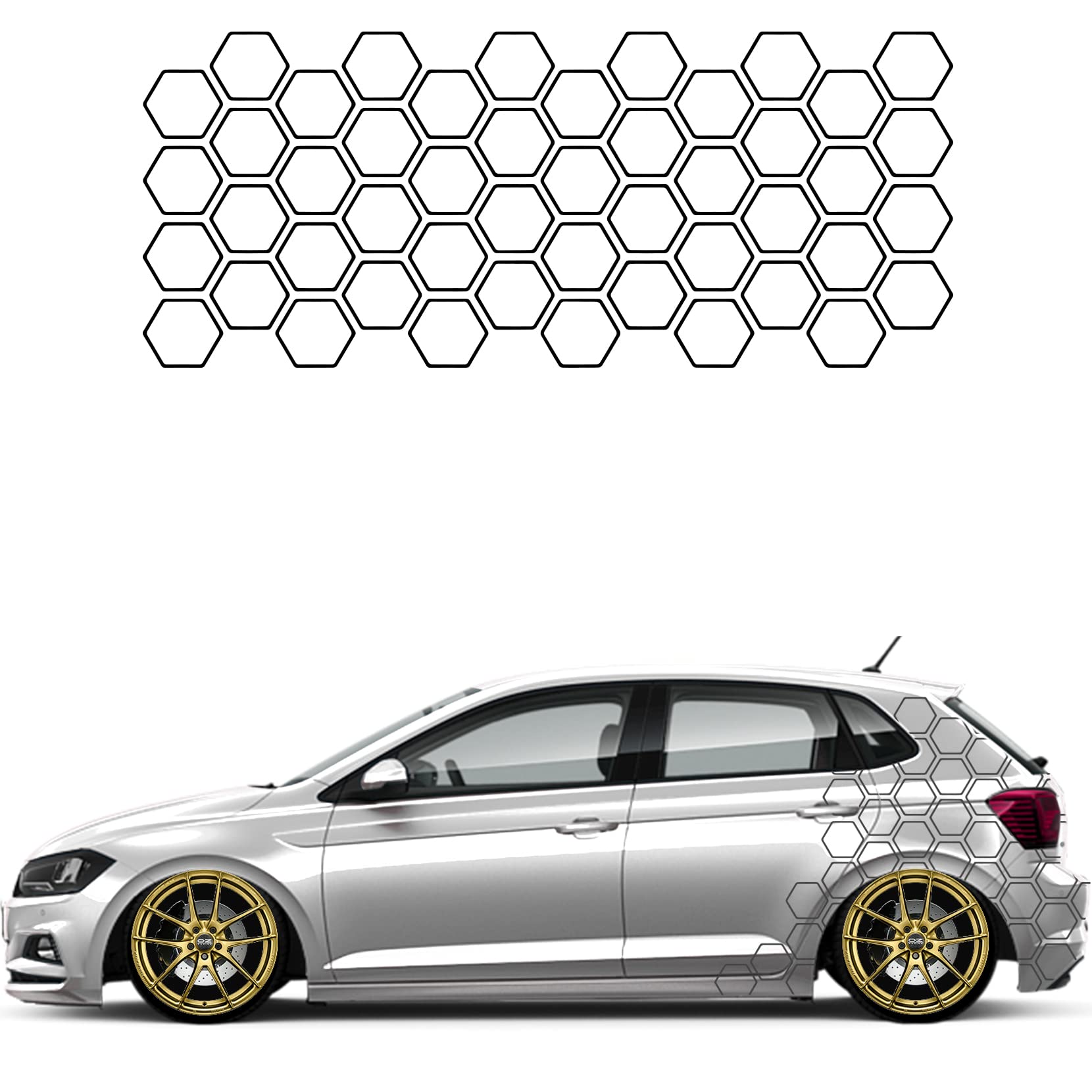 1A Style Sticker Auto Waben Offen Aufkleber Autodekor Tuning KFZ Seitenaufkleber Hexagon Wohnwagen Premium Folie (Grau) von 1A Style Sticker