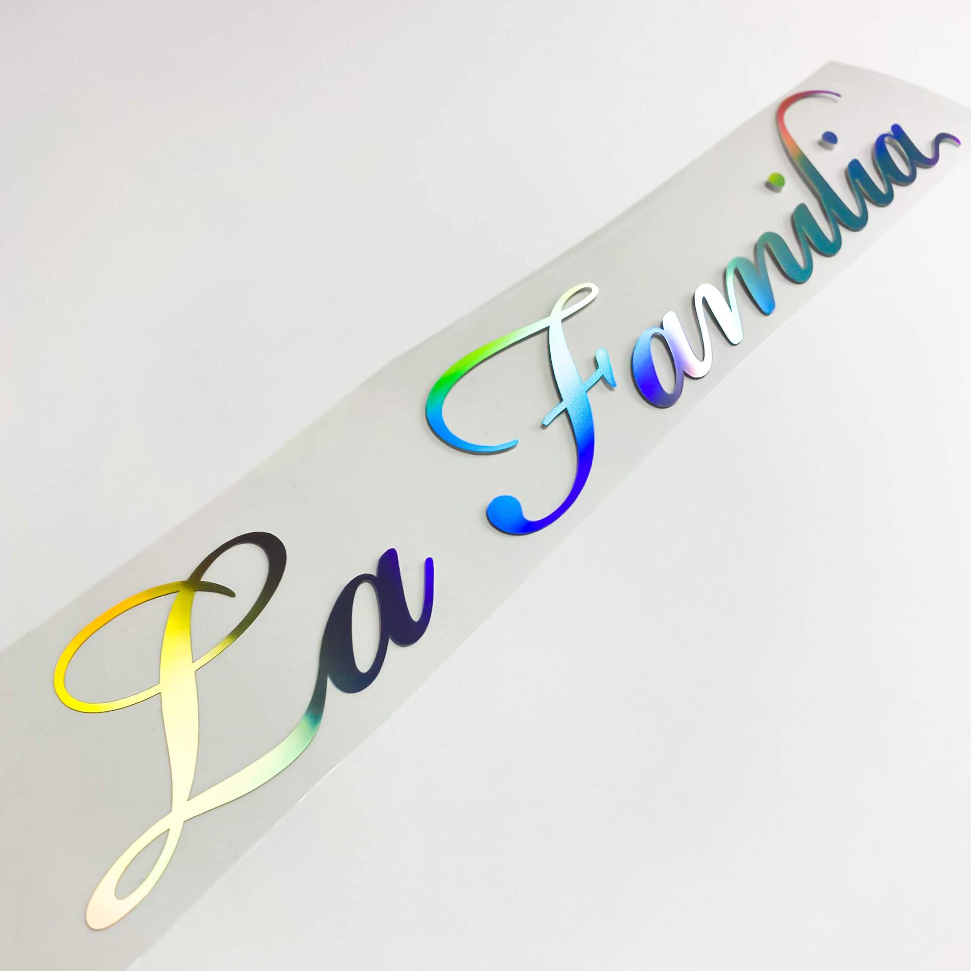 1A Style Sticker Hologramm LA Familia Frontscheibenaufkleber Oilslick Autoaufkleber Tuningsticker Wow Effekt Folie Pampersbomer Familienkutsche von 1A Style Sticker