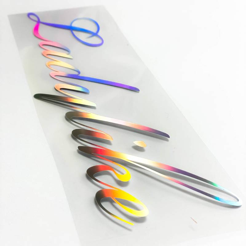 55cm Ladylike Autoaufkleber Hologramm Regenbogeneffekt Frontscheibensticker Heckaufkleber Glitzer von 1A Style Sticker