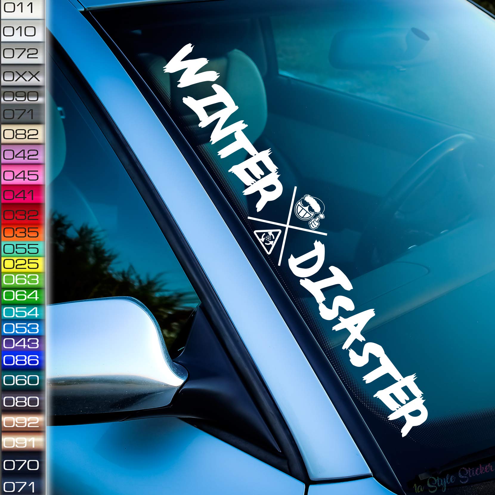 Aufkleber Winterauto Winter Disaster-ESP Schneemann Autoaufkleber Frontscheibe Sticker Tuningaufkleber Winterhure von 1A Style Sticker