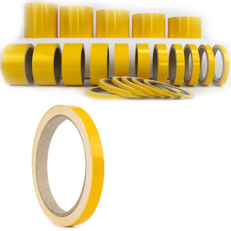 Auto Zierstreifen Folie Gelb Glänzend Folienstreifen Autodekor Folie Yellow Shiny Pinstripes Boot Basteln Modelbau (12 mm) von 1A Style Sticker