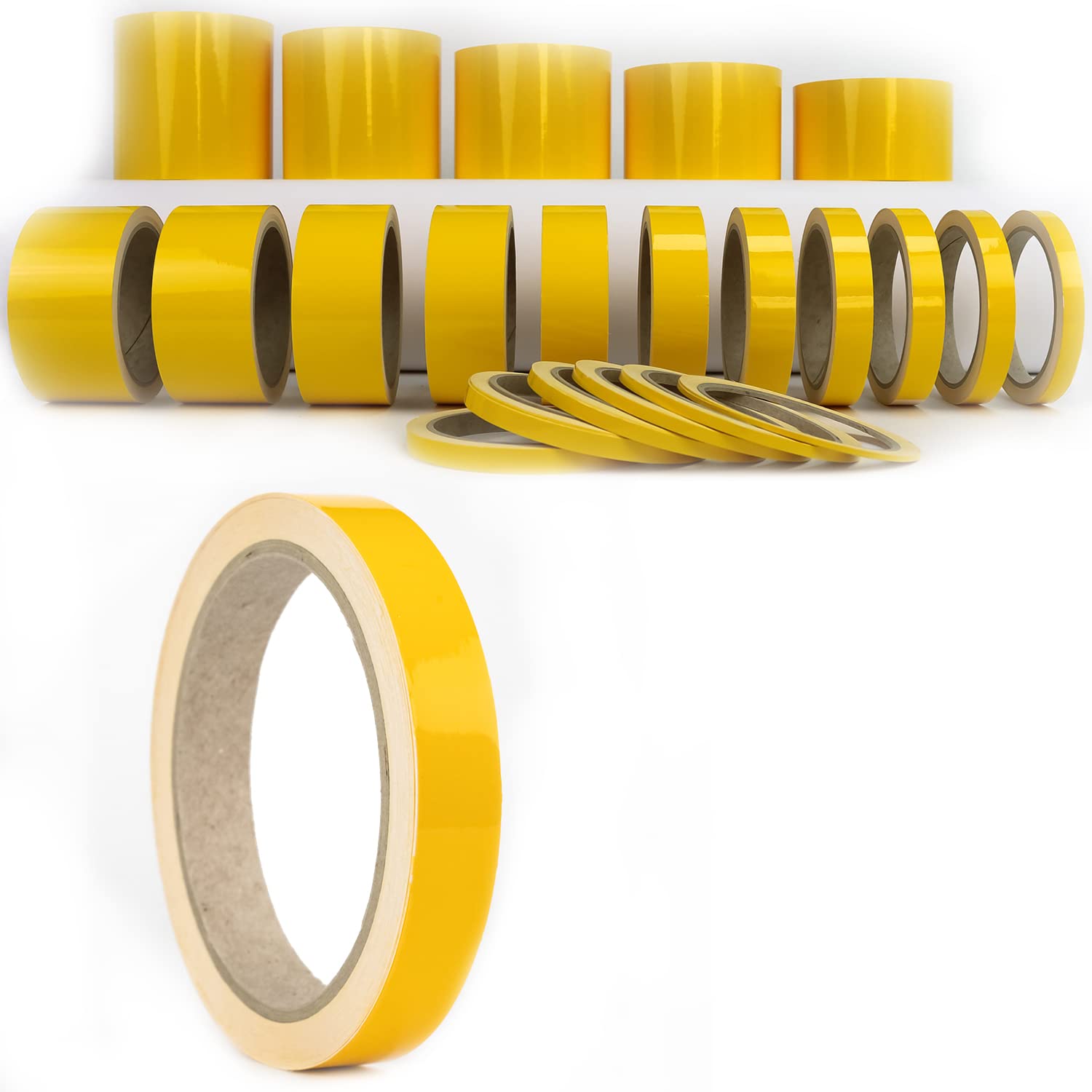 Auto Zierstreifen Folie Gelb Glänzend Folienstreifen Autodekor Folie Yellow Shiny Pinstripes Boot Basteln Modelbau (15 mm) von 1A Style Sticker