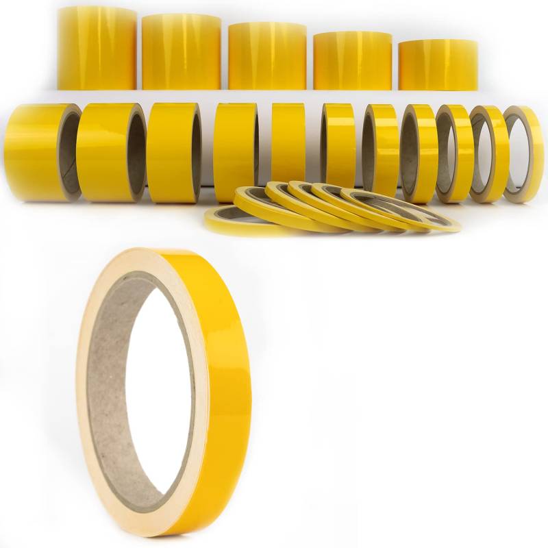 Auto Zierstreifen Folie Gelb Glänzend Folienstreifen Autodekor Folie Yellow Shiny Pinstripes Boot Basteln Modelbau (15 mm) von 1A Style Sticker