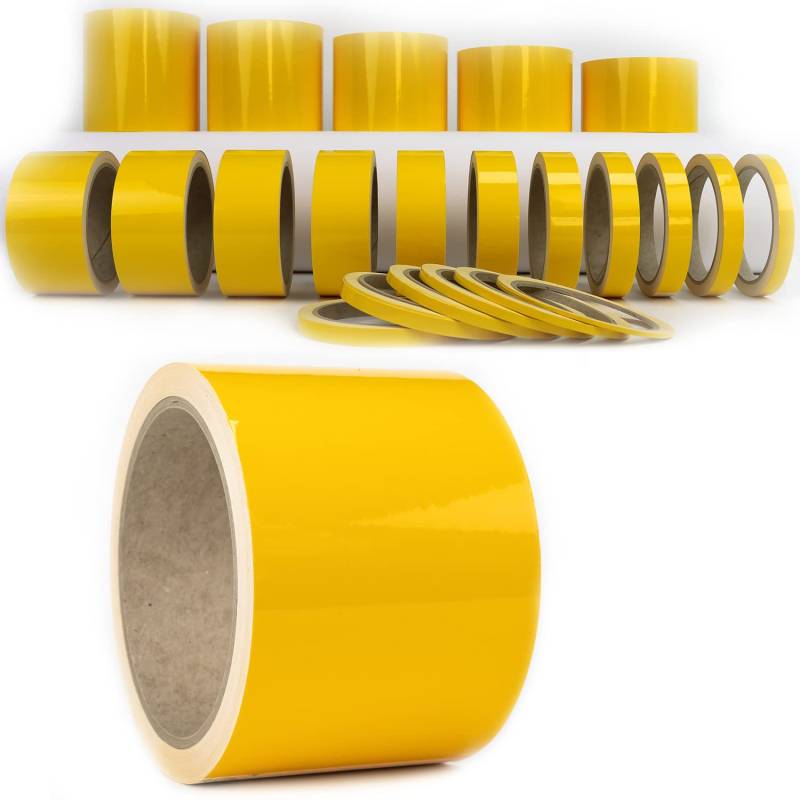 Auto Zierstreifen Folie Gelb Glänzend Folienstreifen Autodekor Folie Yellow Shiny Pinstripes Boot Basteln Modelbau (70 mm) von 1A Style Sticker