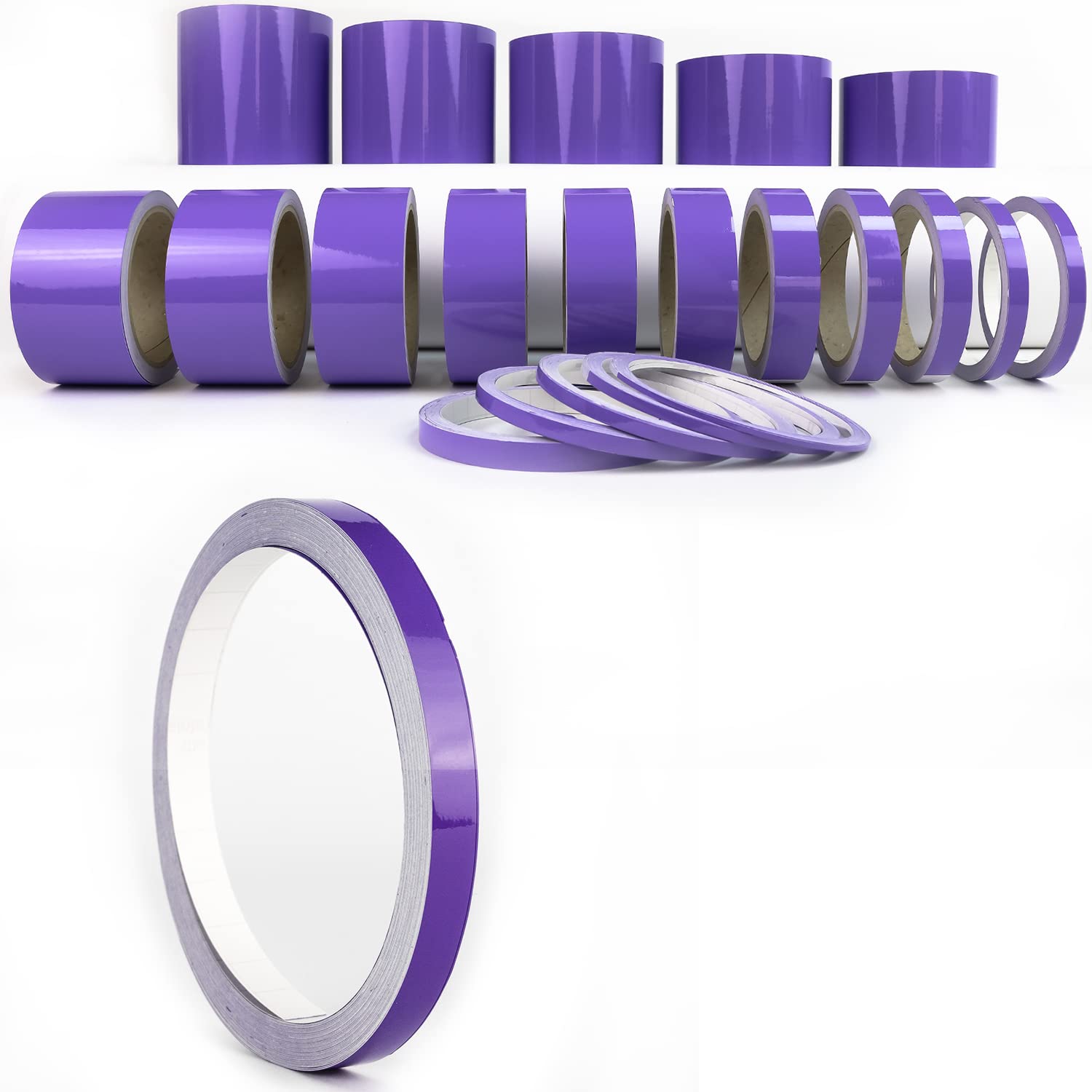 Auto Zierstreifen Lavendel Lila Glänzend KFZ Folienstreifen Autodekor Folie Purple Shiny Pinstripes Spiegel Heckspoiler Fensterleisten Kühler Grill (9 mm) von 1A Style Sticker