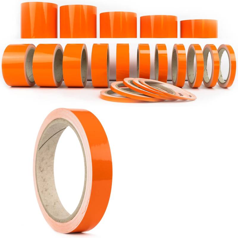 Auto Zierstreifen Orange Hochglanz Klebestreifen Folienstreifen Pinstripes Spiegel individuelles Autodekor Fensterleisten Exterieur Interieur Frontlippe Van Kfz Motorrad Boot Flugzeug (17 mm) von 1A Style Sticker