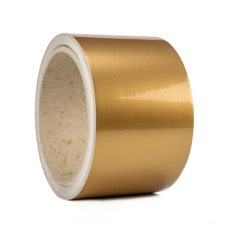 Autodekor Zierstreifen GOLD METALLIC GLANZ Race Look Folienstreifen Styling Streifenaufkleber Trim Stripes Zierlinien Viper Rally KFZ Tuning Oberflächenveredlung (50 mm, Gold) von 1A Style Sticker