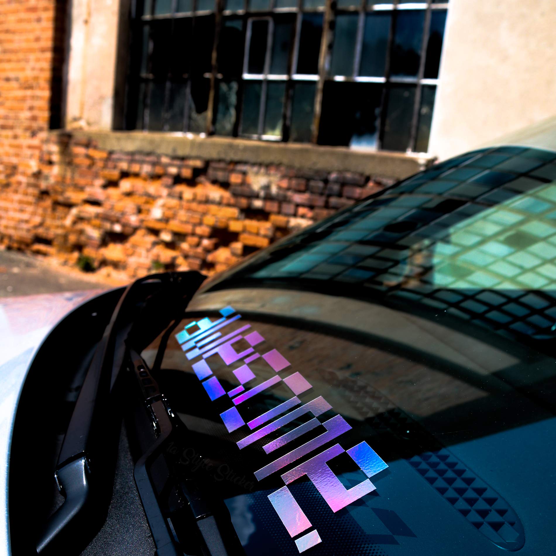Awesome Heck Sticker Aufkleber Slick Oil Autoaufkleber Hologramm Frontscheiben Aufkleber Regenbogen Farben Sticker Heckscheibenaufkleber von 1A Style Sticker
