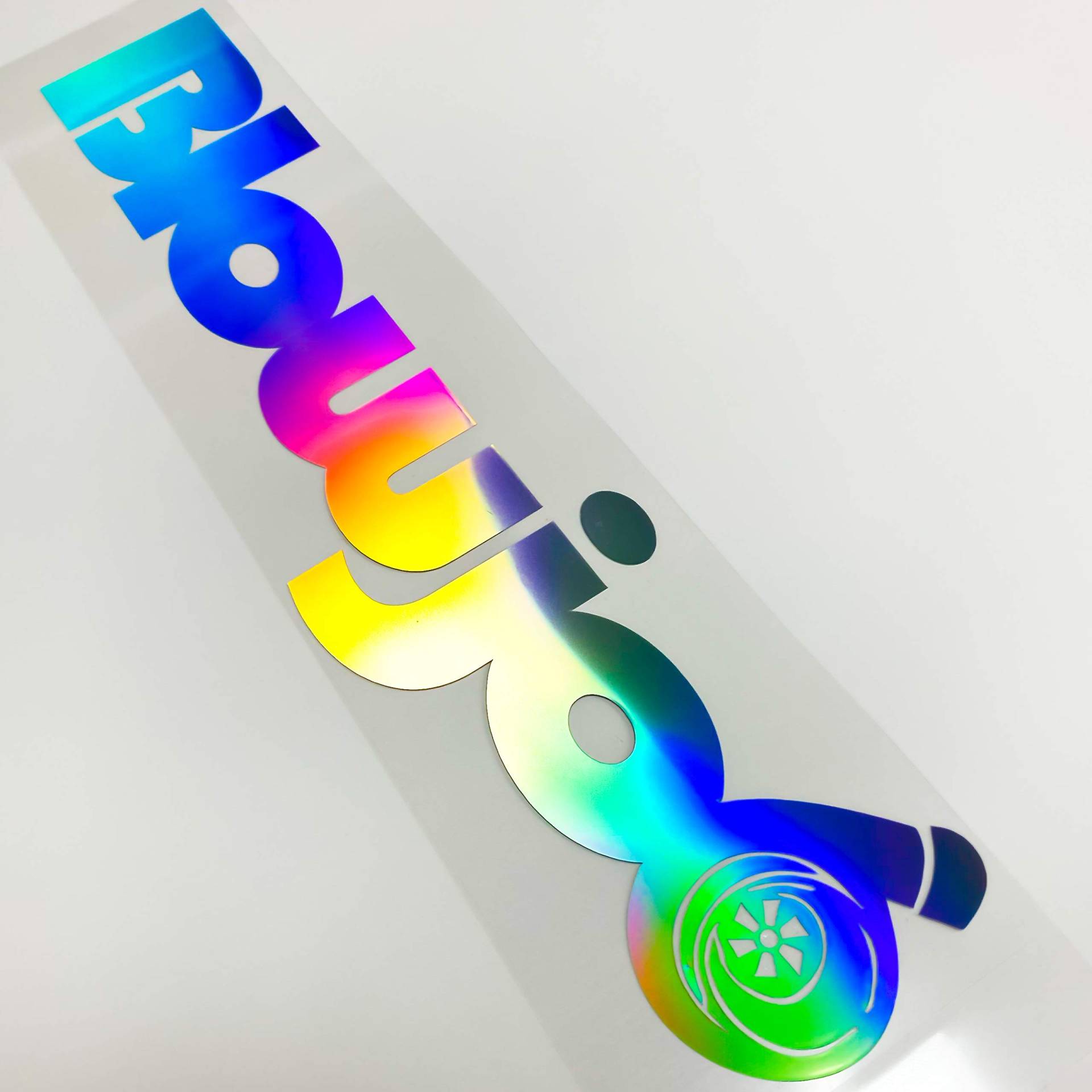 Blowjob Autoaufkleber 55cm Frontscheibe Oilslsick Silber glatt Tuningaufkleber Hologram schillernd Regenbogeneffekt Hologrammsticker von 1A Style Sticker