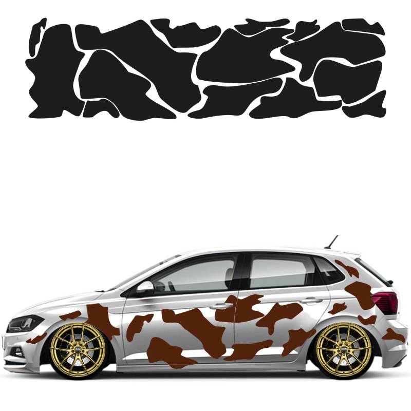 Camouflage Auto Aufkleber Set 15 Teilig Autodekor KFZ Seitenaufkleber Tuningset Camper Wohnwagen Premiumfolie (Braun) von 1A Style Sticker