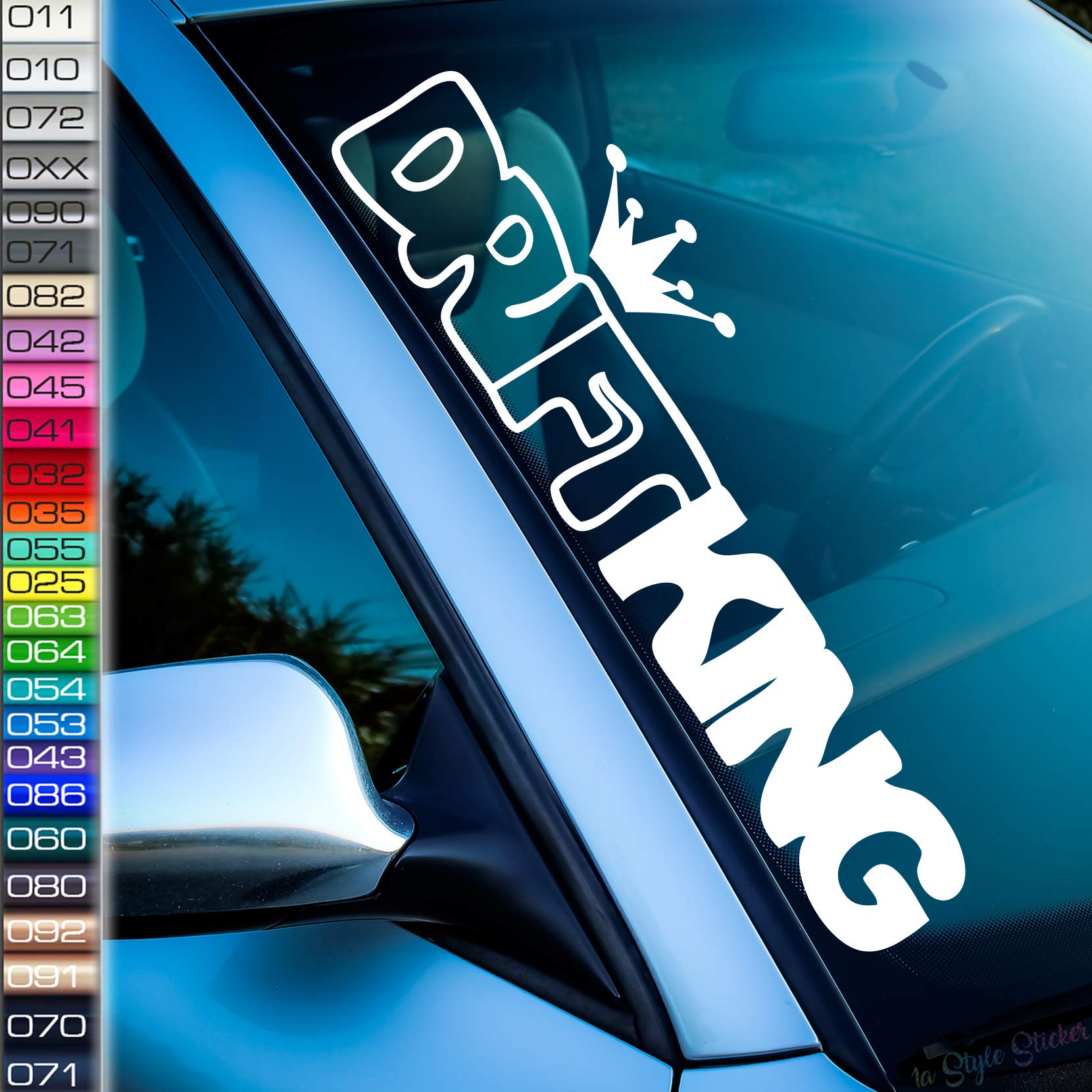 Dirft King Frontscheiben-Aufkleber Winter Auto-Sticker ASC Schnee Ski Powder Snowboard Quer Rauch Reifen felgen Zoll Rims von 1A Style Sticker