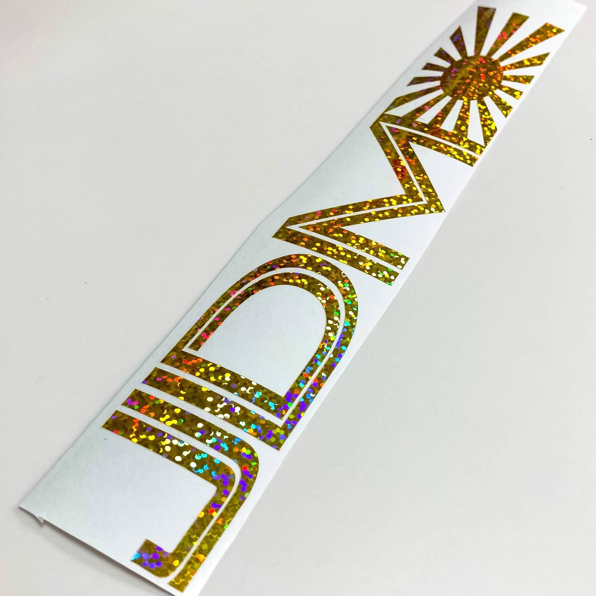 JDM Aufkleber Hologramm Autoaufkleber Glitzer Gold Oilslick Frontscheibenaufkleber Tunigaufkleber Carlife Sticker Decal Flagge von 1A Style Sticker