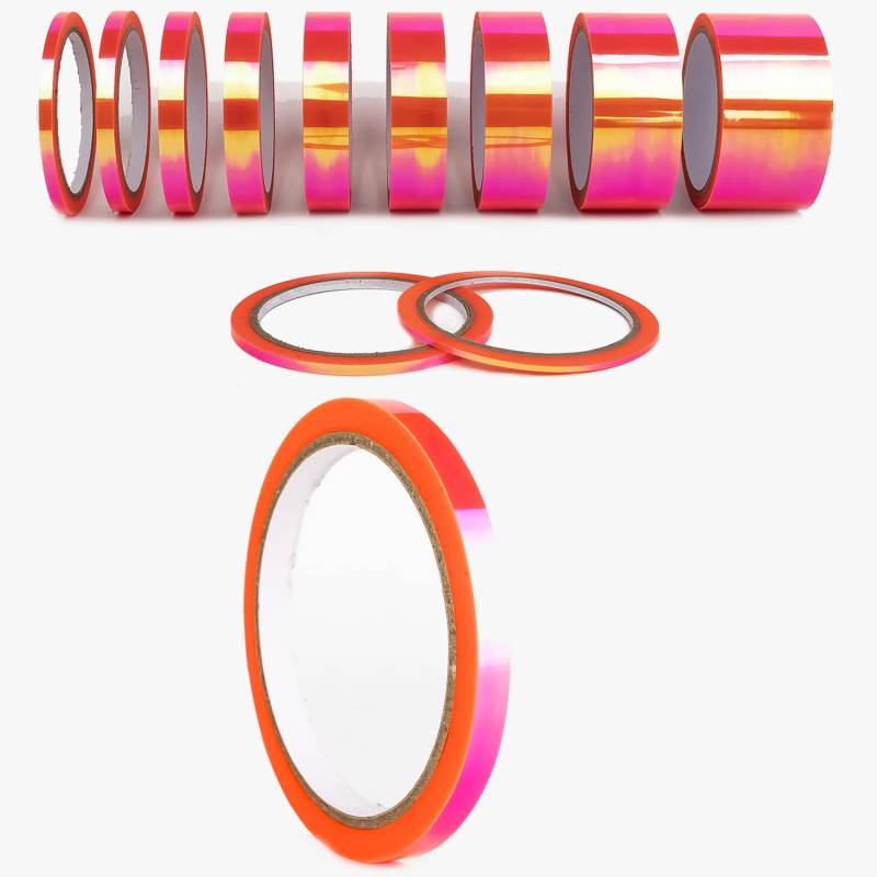 Klebezierbänder Oilslick Transparent Chamäleon Zierstreifen Irisierender Effekt Schillernd Design Stripes DIY Auto Modellbau Basteln (6 mm, Transp. Orange) von 1A Style Sticker