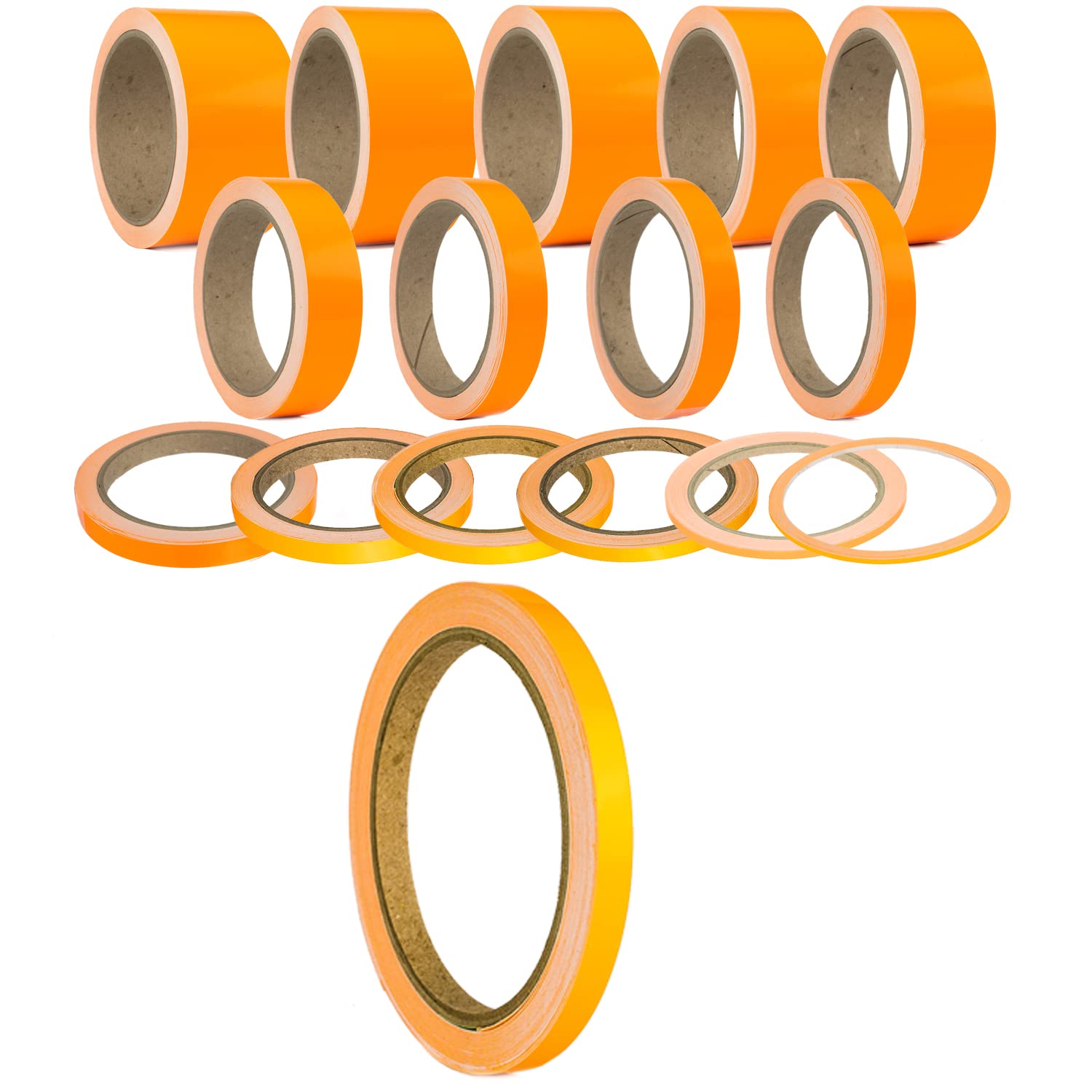 Leuchtfarben Neon auffällige Klebestreifen Zierstreifen Dekor Bänder Autostyling Stripe Decal Pinstriping Markierungsleisten Warnstreifen Begrenzungsbänder (8 mm, Neon Orange) von 1A Style Sticker