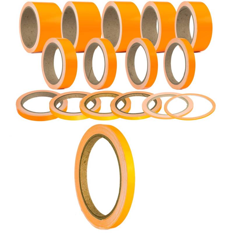 Leuchtfarben Neon auffällige Klebestreifen Zierstreifen Dekor Bänder Autostyling Stripe Decal Pinstriping Markierungsleisten Warnstreifen Begrenzungsbänder (8 mm, Neon Orange) von 1A Style Sticker