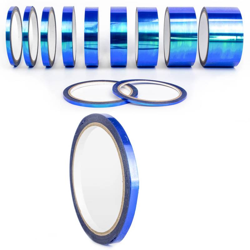 Oilslick Zierstreifen Transparent Klebezierbänder Irisierend Chamäleon Effekt Schillernd Sticker Aufkleber Design Stripes DIY Auto Modellbau Basteln (6 mm, Transp. Blau) von 1A Style Sticker