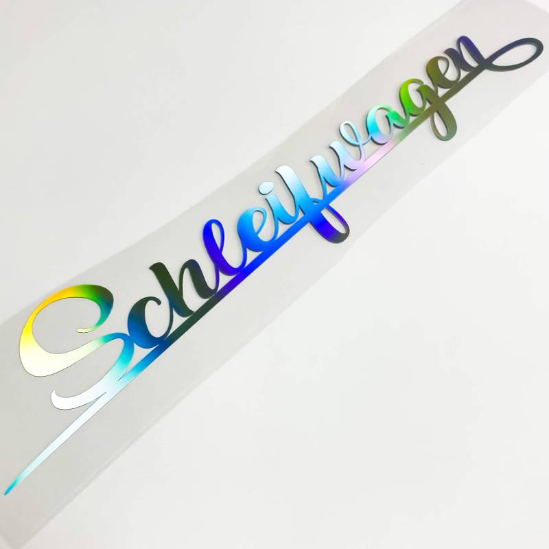 Schleifwagen Autoaufkleber Oilslick Hologramm Aufkleber Tuningsticker Regenbogenfarben Sticker Slickoil (Hologramm Silber, 30 cm) von 1A Style Sticker