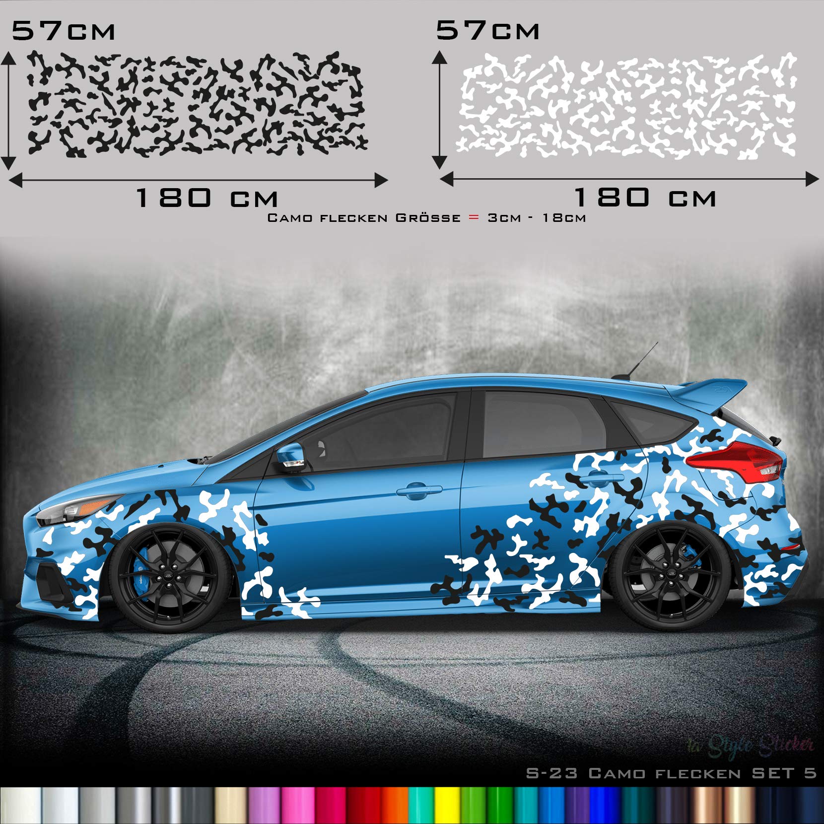 Seitenaufkleber Auto Tarn-Look Camo Aufkleber Camouflage Sticker Sticker Army Car kfz Karosserie Decal von 1A Style Sticker