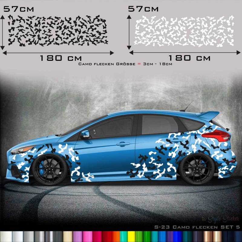 Seitenaufkleber Auto Tarn-Look Camo Aufkleber Camouflage Sticker Sticker Army Car kfz Karosserie Decal von 1A Style Sticker