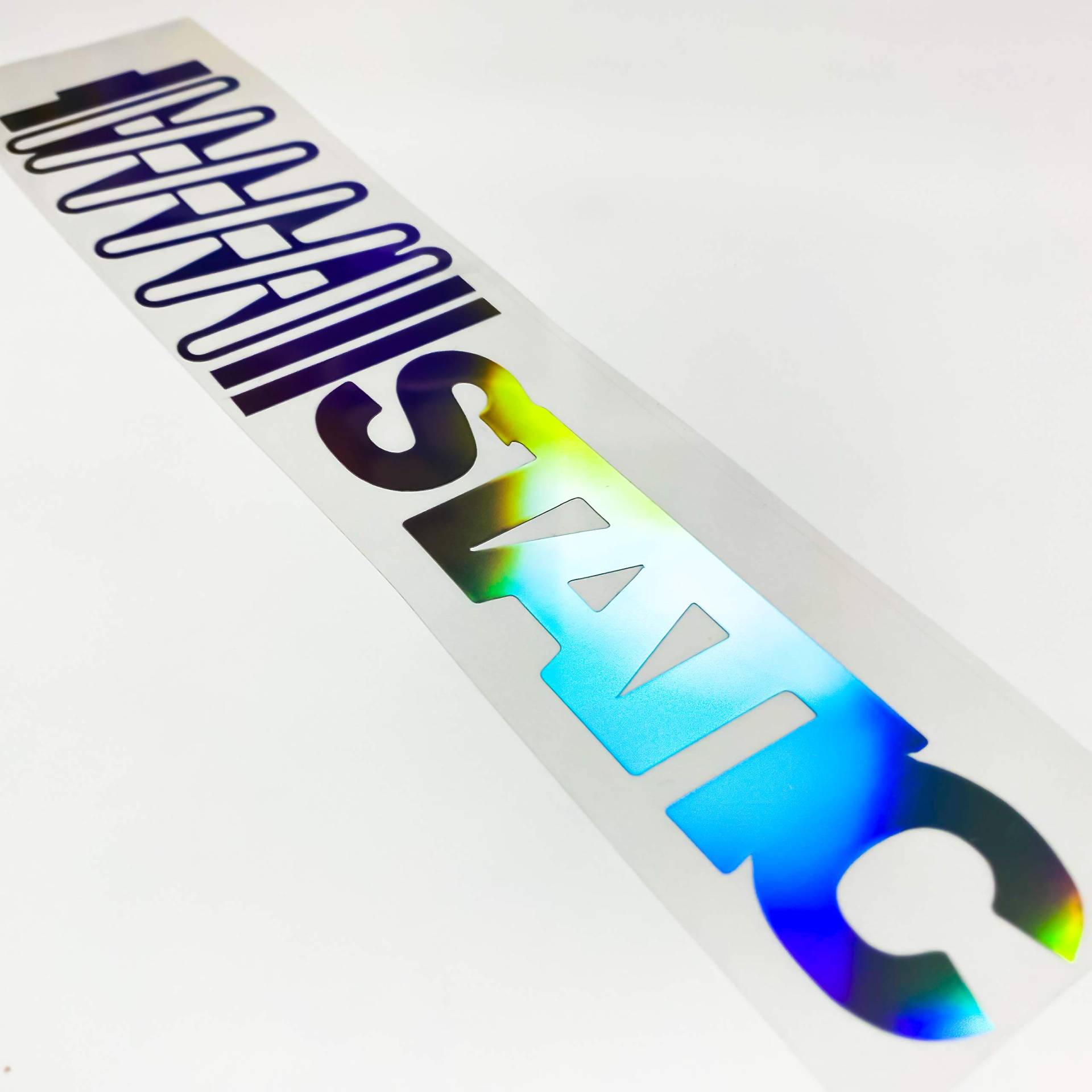 Static Aufkleber Hologramm Autoaufkleber Tuningsticker Regenbogenfarben Sticker Oilslick Hologramm Silber, 55 cm von 1A Style Sticker