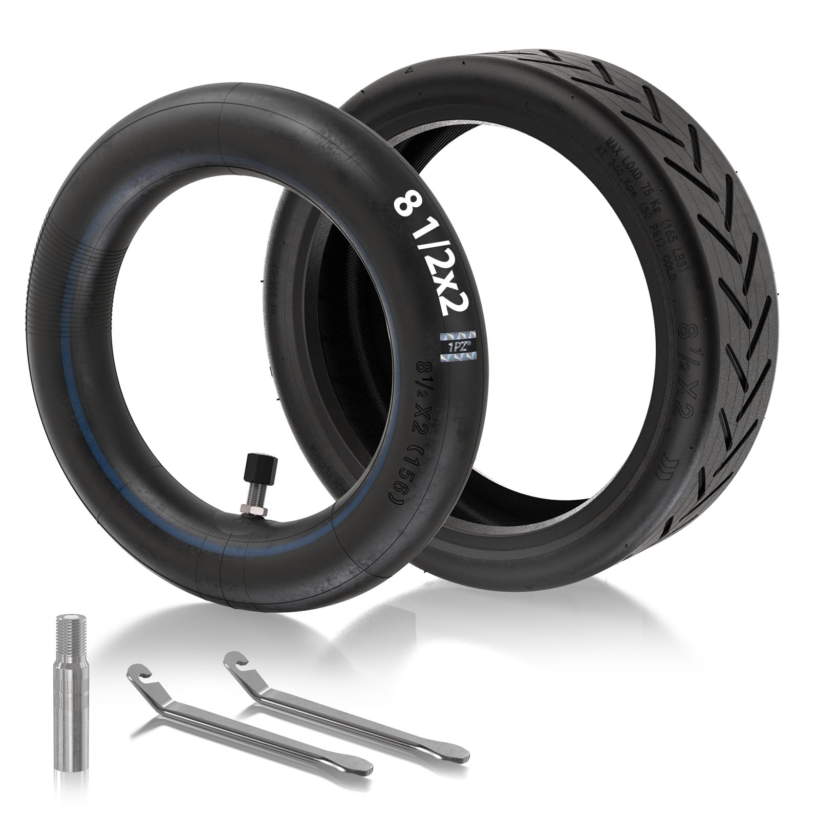1PZ FM8-P2C 8.5 Zoll E Scooter Reifen und Schlauch 8 1/2x2 Ersatz für Xiaomi Mijia M365 Pro2 1S, 8,5 Zoll Anti-Rutsch Reifen mit Reifenheber und Ventilverlängerung 1PZ FM8-P2C 8.5 Zoll E Scooter Reifen und Schlauch 8 1/2x2 Ersatz für Xiaomi Mijia M365 Pro2 1S, 8,5 Zoll Anti-Rutsch Reifen mit Reifenheber und Ventilverlängerung von 1PZ
