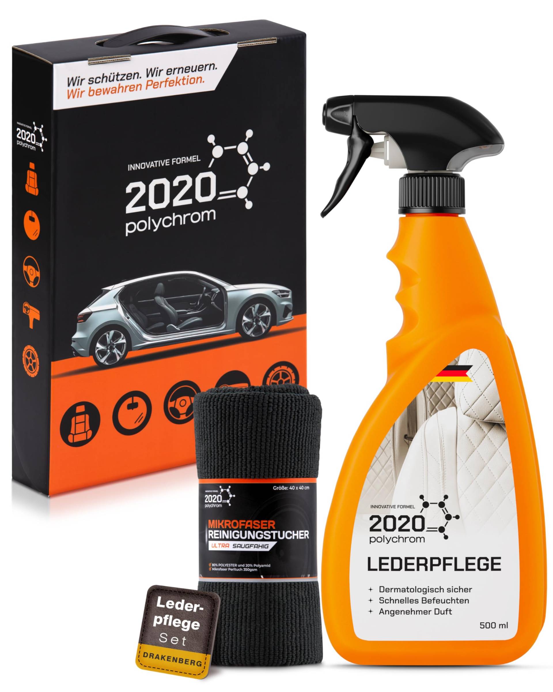 2020 Polychrom Auto Lederpflege Set – Lederreiniger Auto & Kunstleder Pflege mit Mikrofaser – Leather Conditioner für Autositze & Ledercouch – Tiefenreinigung für Echtleder & Kunstleder 2020 Polychrom Auto Lederpflege Set – Lederreiniger Auto & Kunstleder Pflege mit Mikrofaser – Leather Conditioner für Autositze & Ledercouch – Tiefenreinigung für Echtleder & Kunstleder von 2020 Polychrom