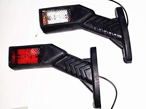 24/7Auto 12V/24V 2x Stiel Seite LED Marker Umriss Lichter Rot Weiß Bernstein für Lkw Anhänger Bus Fahrwerk Gekennzeichnet von 24/7 AUTO