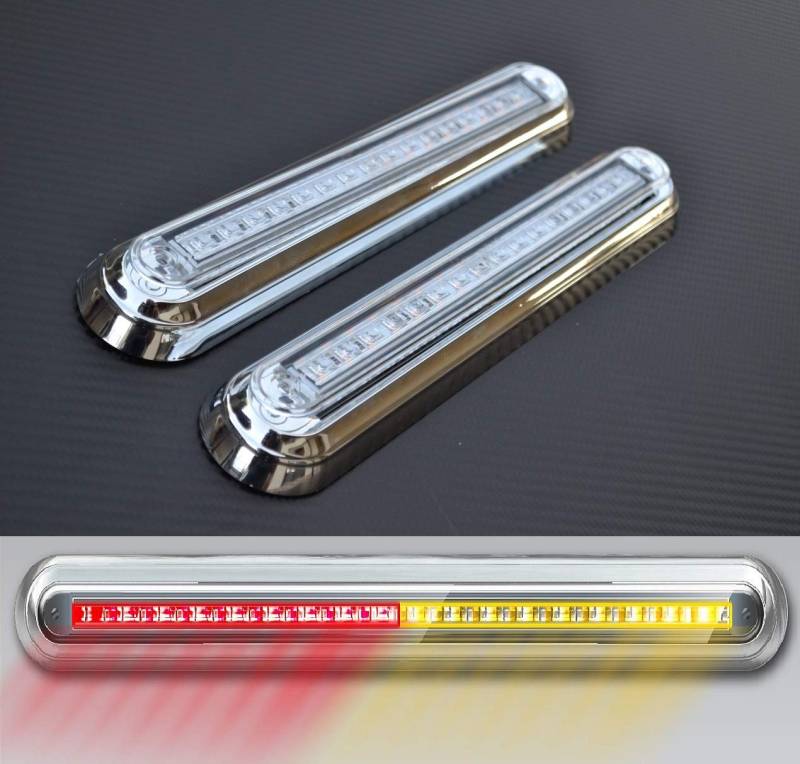2 x LED Multifunktions-Rücklichter mit Chrom-Finish Rahmenlünette von 24/7 AUTO