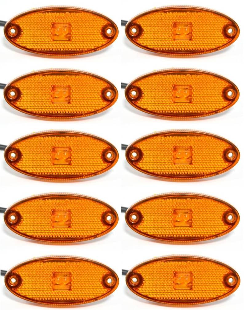 10 x 12 V orange Seitenleuchten LED Seitenmarkierungsleuchten Positionslicht Universal für Van Caravan LKW Bus von 24/7 AUTO